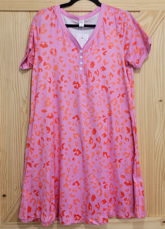PINK LEOPARD NIGHTGOWN