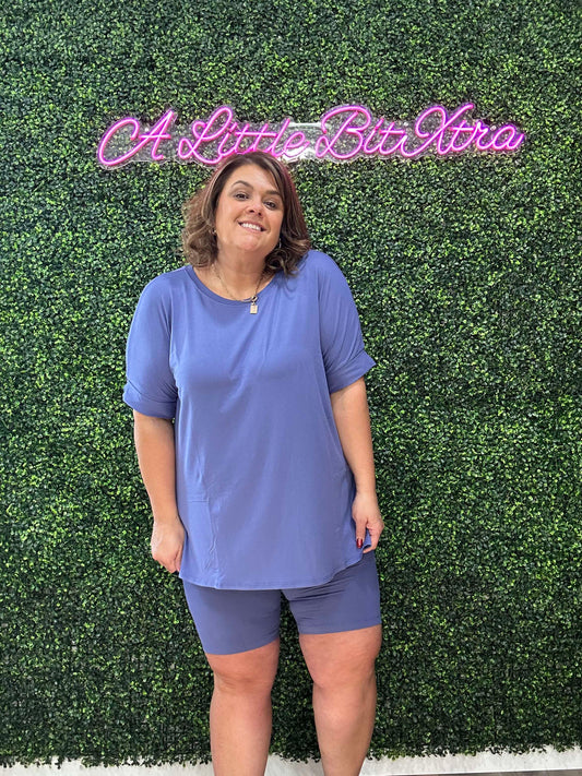 MARLIN MICROFIBER R-NECK TOP & BIKER SHORTS