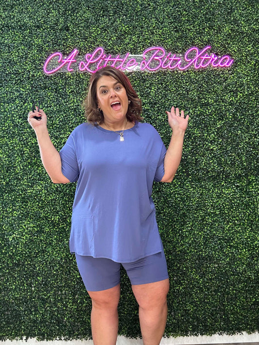 MARLIN MICROFIBER R-NECK TOP & BIKER SHORTS