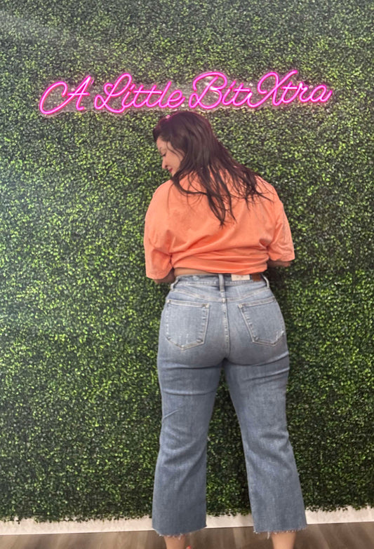 JB HIGH DESTROY CROP WIDE LEG JEANS