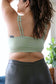 Boho Eye Lace Applique Bralette: Sage