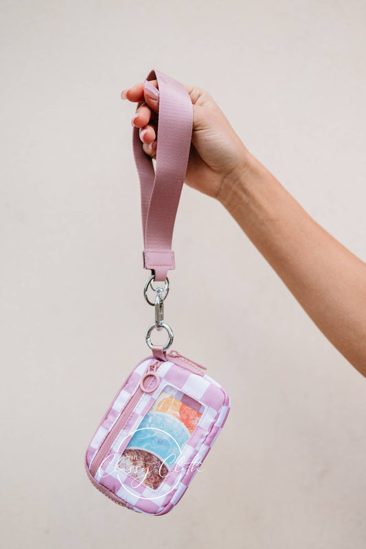 Willow Wristlet Wallet - Mauve Checkered RTS