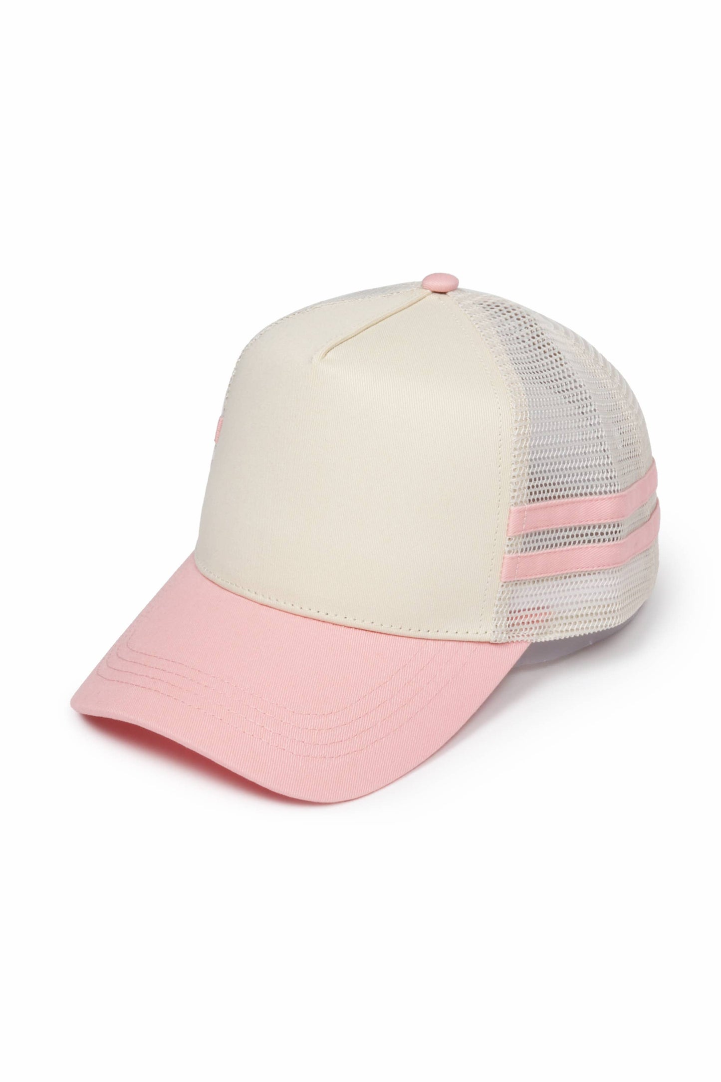 Retro Stripe Mesh Trucker Cap: Black