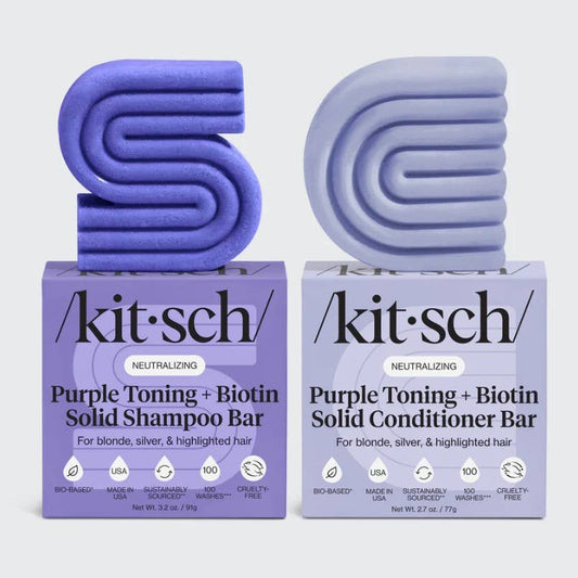 Purple Toning Shampoo & Conditioner Bar Combo for Color-Treated & Grey Hair