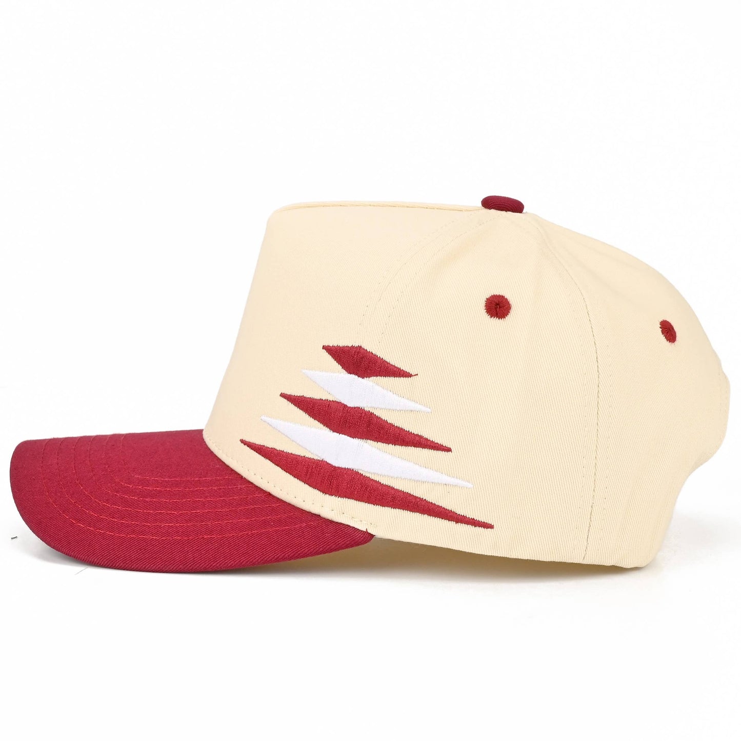 C.C Two Tone Diamond Pattern on Two Tone Trucker Hat: Black/Red