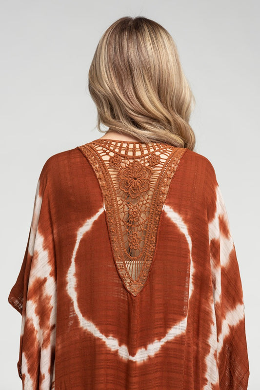 Burnt Orange Tie Dye Kimono