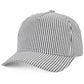 C.C Stripe Pattern Criss-Cross Ponytail Trucker Hat: Red