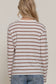 Long Sleeve Round Neck Khaki Stripe Tee
