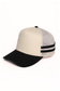 Retro Stripe Mesh Trucker Cap: Black