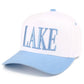 C.C LAKE Letter Embroidered Two Tone Trucker Hat: Mint/White