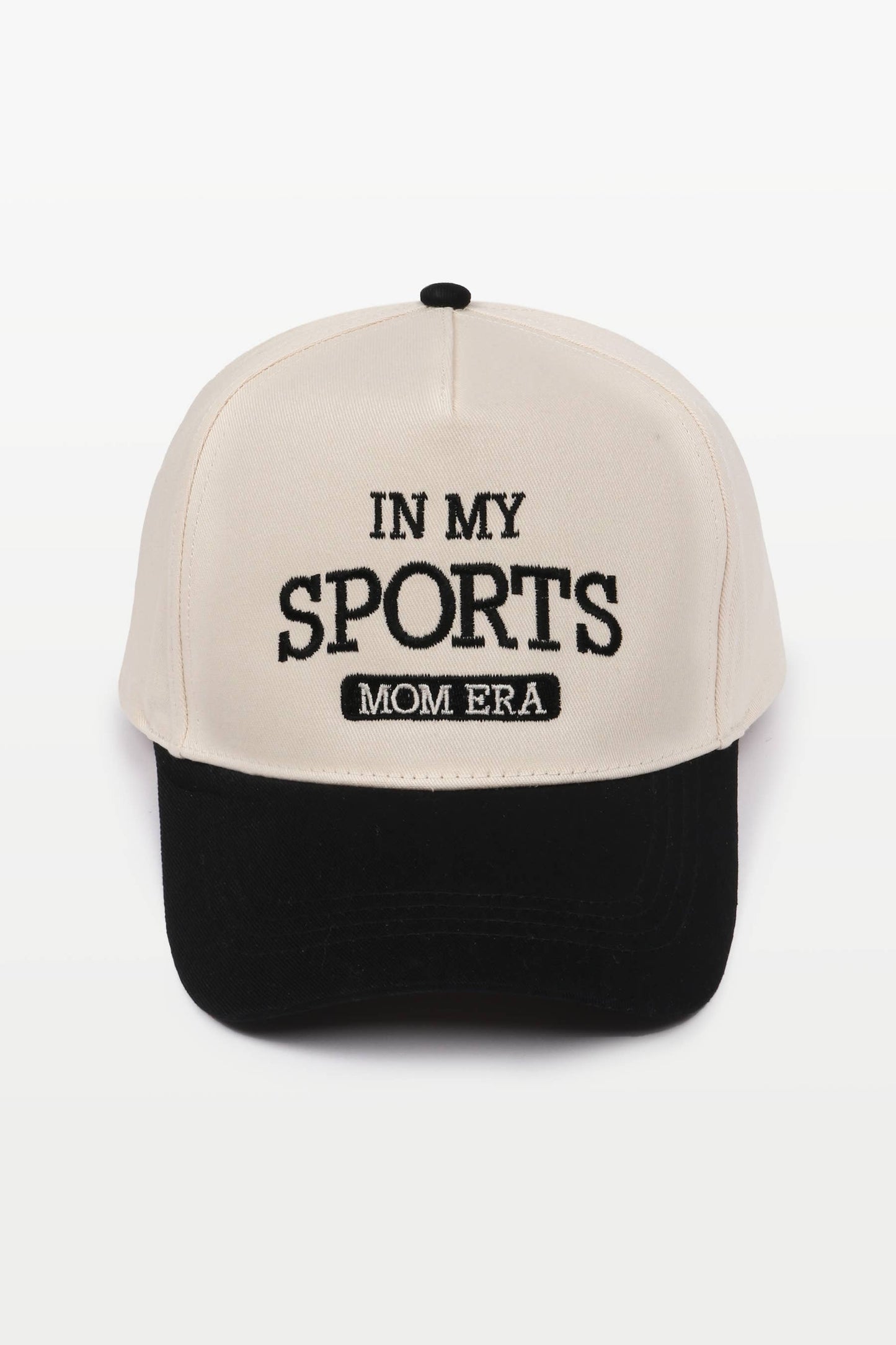 IN MY SPORTS MOM ERA Embroidery Baseball Cap: Black