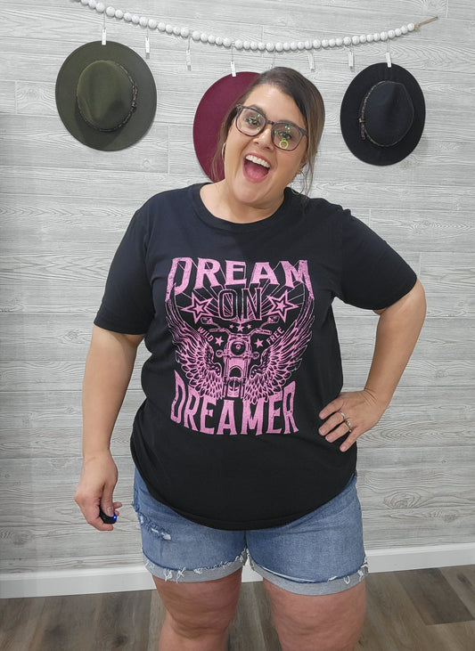 DREAM DREAMER GRAPHIC TEE- BLACK