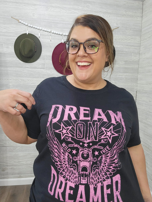 DREAM DREAMER GRAPHIC TEE- BLACK