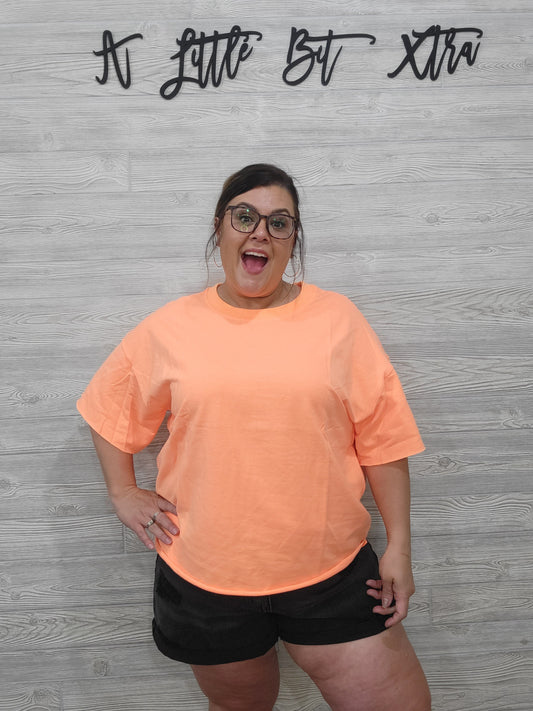 NEON CORAL FRENCH TERRY TOP