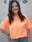 NEON CORAL FRENCH TERRY TOP