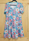 AQUA FLORAL NIGHTGOWN WITH POCKET