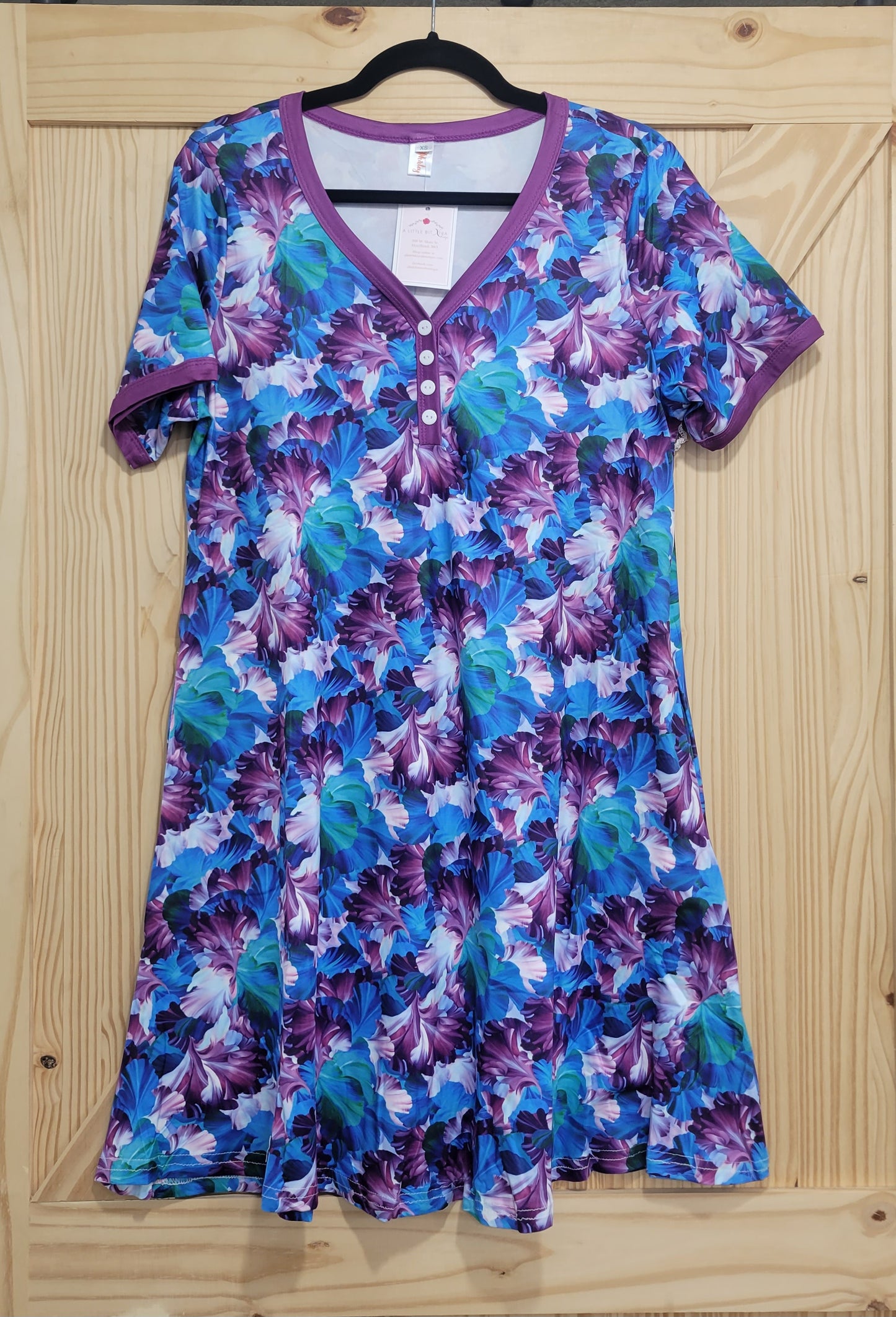 PURPLE FLORAL NIGHTGOWN