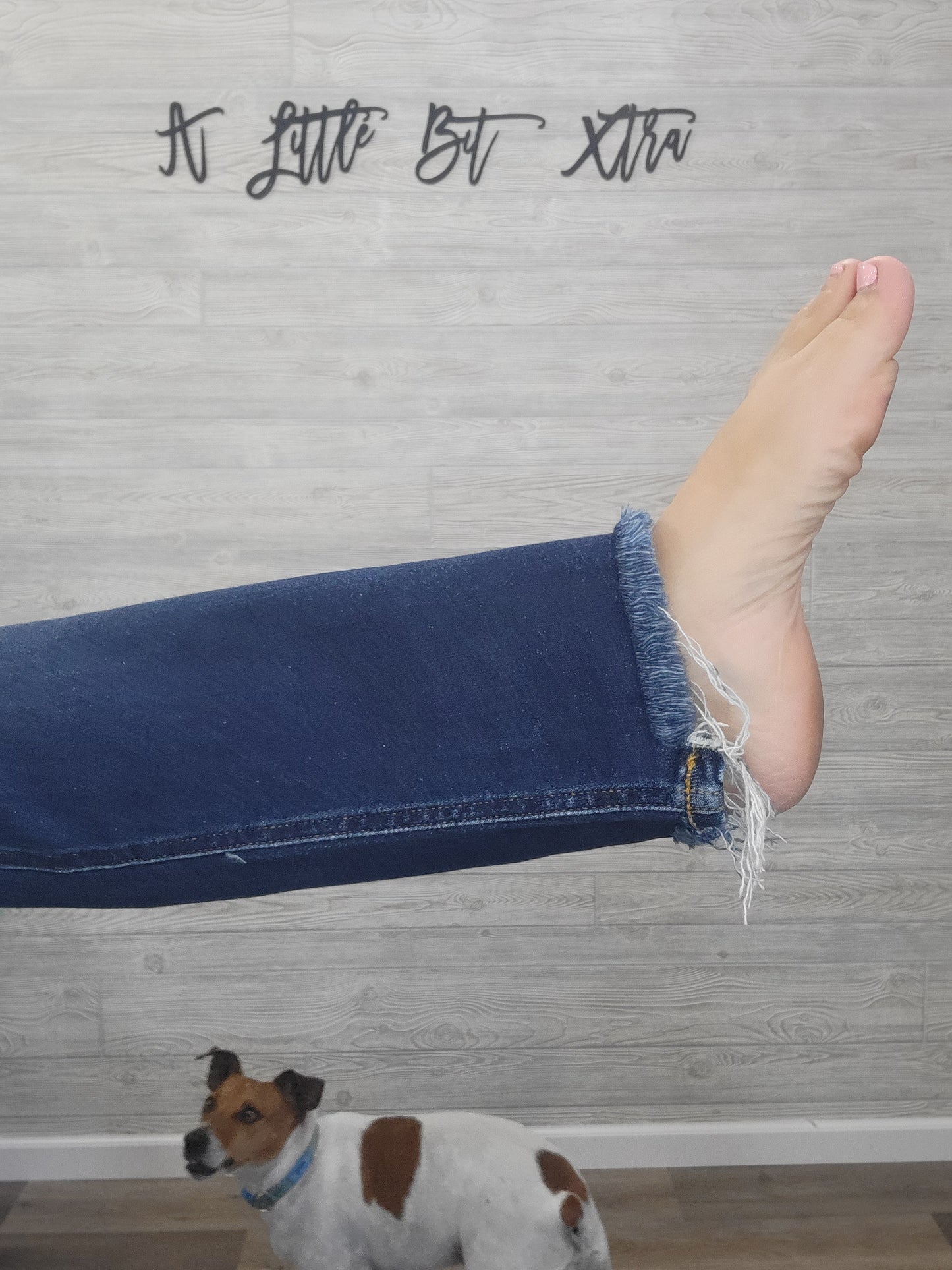 JB Hi-Waisted Frayed Bootcut Jeans