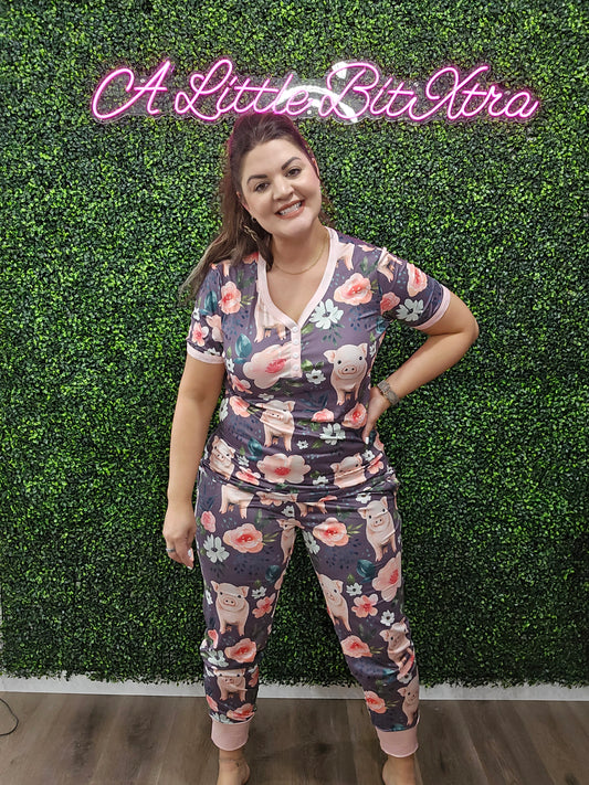 PIG FLORAL PAJAMAS