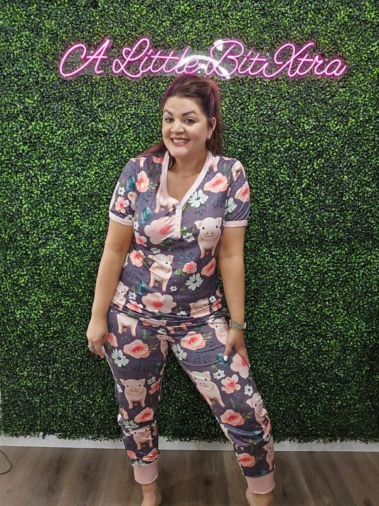 PIG FLORAL PAJAMAS
