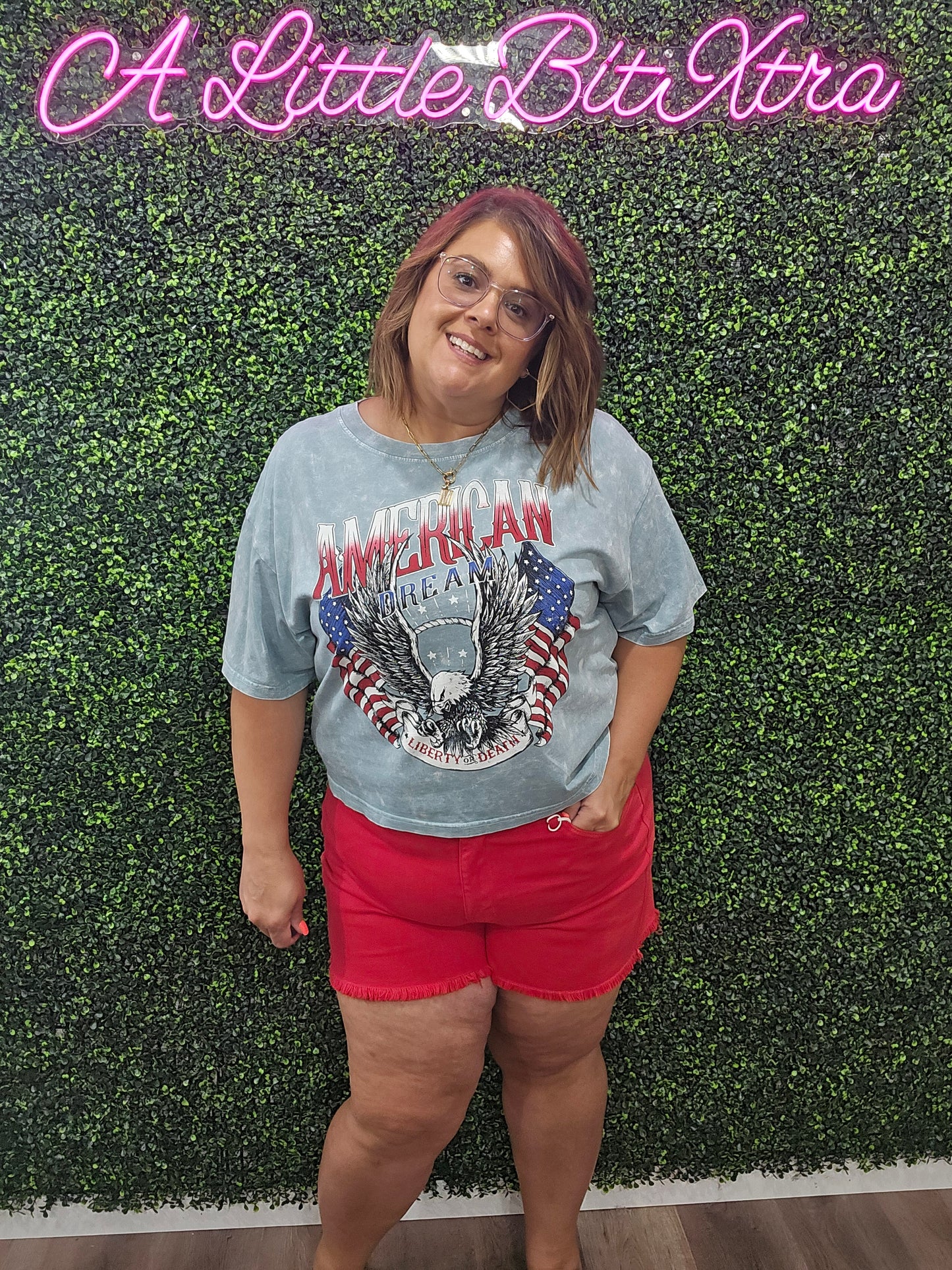 Judy Blue Red Frayed Shorts