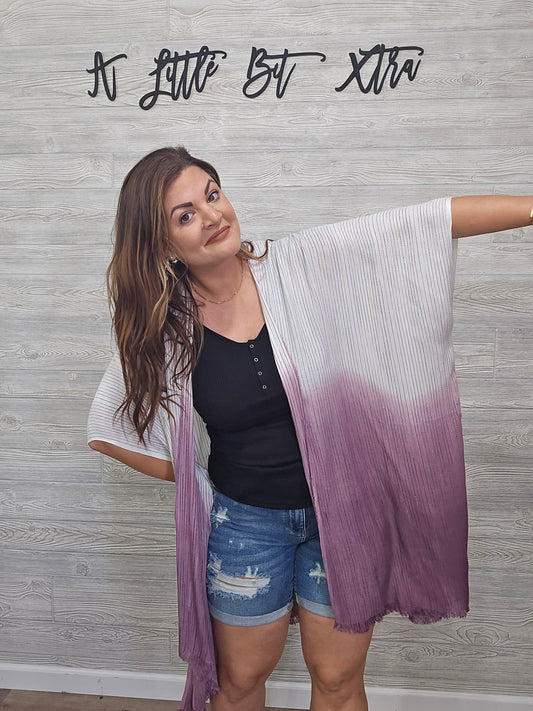 Ombre Vertical Multicolor Stitched Kimono