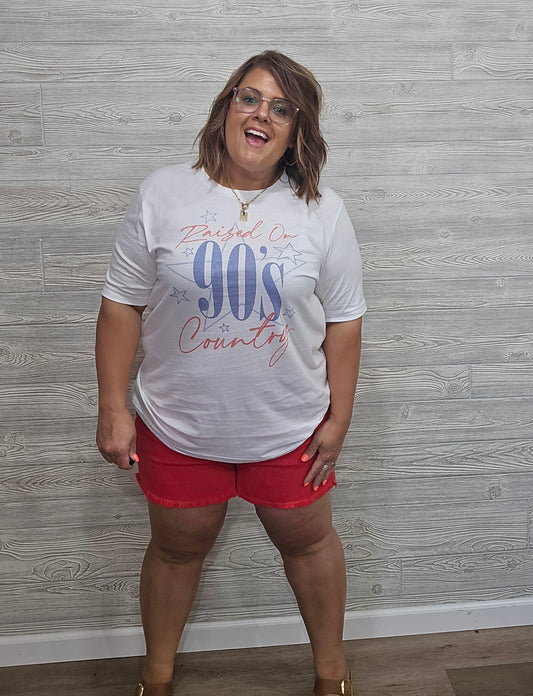 Judy Blue Red Frayed Shorts