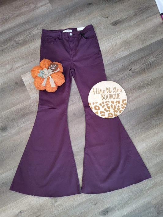Zenana Eggplant Bell Bottoms