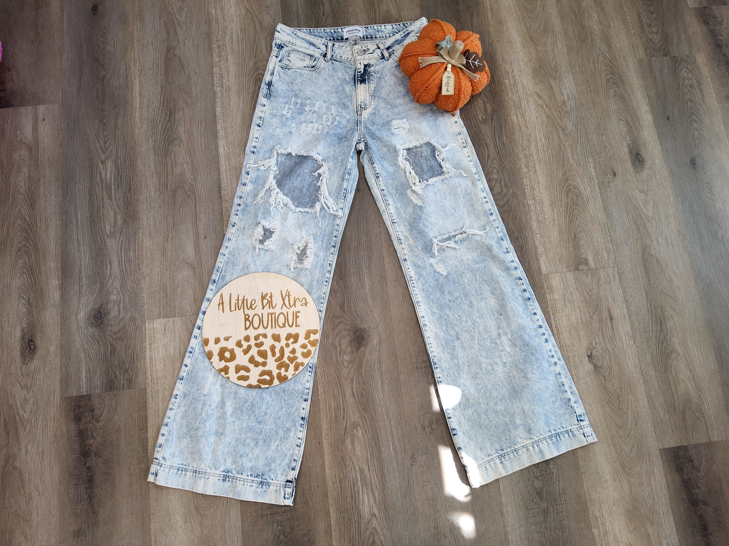 Wide Leg Distressed Jeans