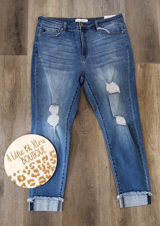 KANCAN ANKLE SKINNY CUFFED HIGH RISE JEANS