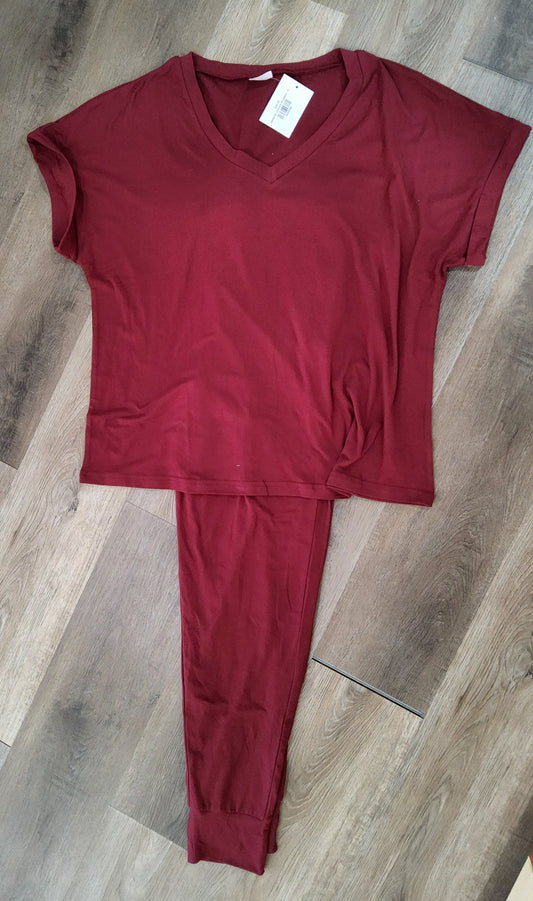 MAROON JOGGER PAJAMAS
