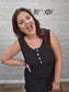 BLACK CORDED SLEEVELESS TANK MINI DRESS