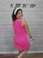 NEON HOT PINK CORDED SLEEVELESS TANK MINI DRESS