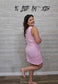 PINK CORDED SLEEVELESS TANK MINI DRESS