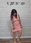 PEACH CORDED SLEEVELESS TANK MINI DRESS