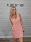 PEACH CORDED SLEEVELESS TANK MINI DRESS