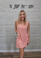 PEACH CORDED SLEEVELESS TANK MINI DRESS