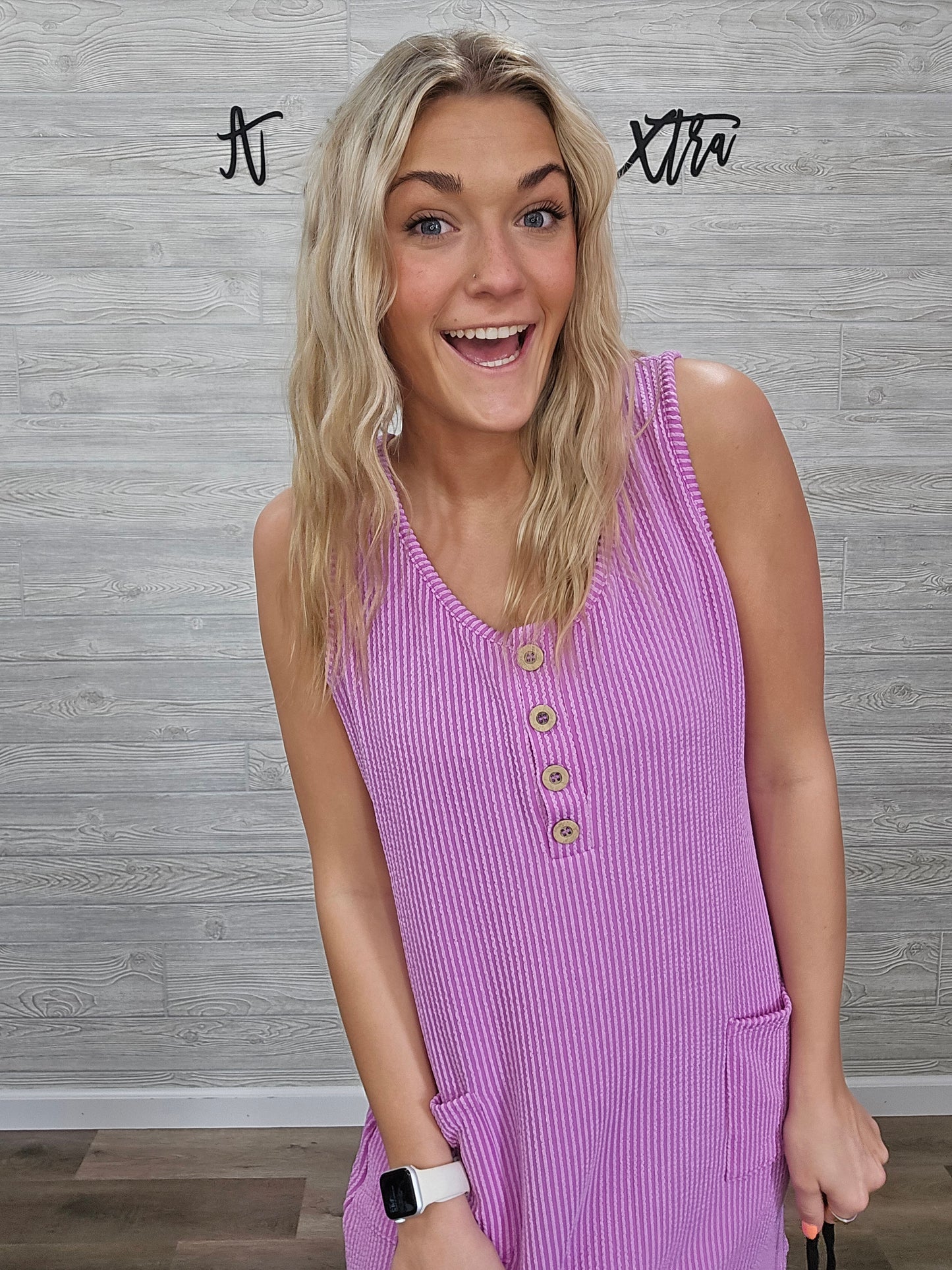 SPRING VIOLET CORDED SLEEVELESS TANK MINI DRESS