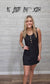 BLACK CORDED SLEEVELESS TANK MINI DRESS