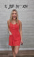 RED CORDED SLEEVELESS TANK MINI DRESS