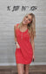 RED CORDED SLEEVELESS TANK MINI DRESS