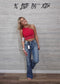 Red Rhinestone Crop Tank