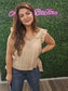 KHAKI BOHO FLOWY TOP