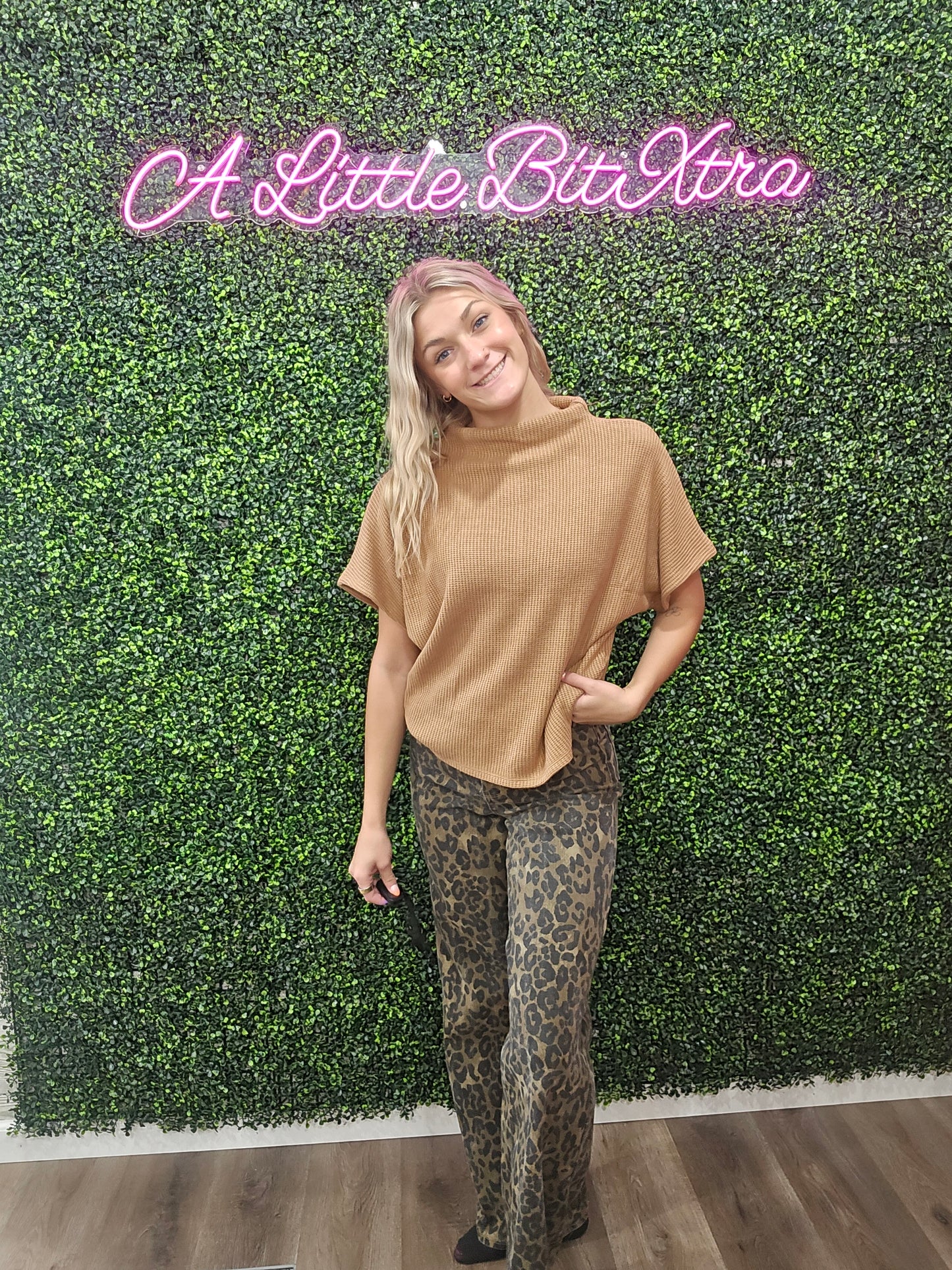 Deep Camel Mock Neck Sweater