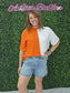 Game Day Multi Color Knit Top: ORANGE/WHITE