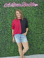 Game Day Multi Color Knit Top: BURGUNDY/BLACK