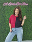Game Day Multi Color Knit Top: BURGUNDY/BLACK