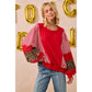 GAMEDAY THEME STRIPE MIX AND MATCH TOP: RED / M