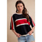 WOMEN GAMEDAY COLORBLOCK TEE: BLACK/RED