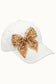 Bejeweled Bow Pearl Bling Glitz Ponytail Cap, Adjustable
: Black